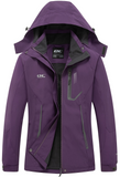 Diamond Candy Womens Rain Jacket Waterproof with Hood Lightweight Hiking Jacket Purple