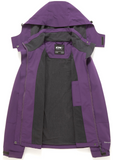 Diamond Candy Womens Rain Jacket Waterproof with Hood Lightweight Hiking Jacket Purple