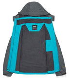 Diamond Candy Womens Rain Jacket Waterproof with Hood Lightweight Hiking Jacket Blue