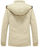 Diamond Candy Womens Rain Jacket Waterproof with Hood Lightweight  Hiking Jacket Khaki