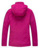 Diamond Candy Womens Winter Ski Jacket, 3-in-1 Warm Waterproof Coat with Windproof Fleece Liner Hotpink