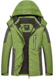 Diamond Candy Waterproof Rain Jacket Women Lightweight Outdoor Raincoat Hooded for Hiking Green