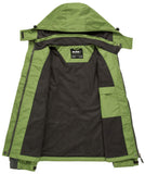 Diamond Candy Waterproof Rain Jacket Women Lightweight Outdoor Raincoat Hooded for Hiking Green