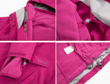 Diamond Candy Womens Winter Ski Jacket, 3-in-1 Warm Waterproof Coat with Windproof Fleece Liner Hotpink