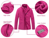 Diamond Candy Womens Winter Ski Jacket, 3-in-1 Warm Waterproof Coat with Windproof Fleece Liner Hotpink