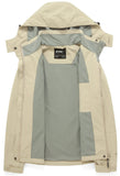 Diamond Candy Womens Rain Jacket Waterproof with Hood Lightweight  Hiking Jacket Khaki