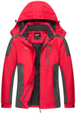 Diamond Candy Waterproof Rain Jacket Women Lightweight Outdoor Raincoat Hooded for Hiking Red