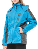 Diamond Candy Waterproof Rain Jacket Women Lightweight Outdoor Raincoat Hooded for Hiking Blue