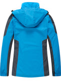 Diamond Candy Waterproof Rain Jacket Women Lightweight Outdoor Raincoat Hooded for Hiking Blue