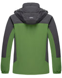 Diamond Candy Men Hooded Waterproof Jacket Lightweight Rain Jacket Outdoor Casual Sportswear Green