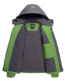 Diamond Candy Men Hooded Waterproof Jacket Lightweight Rain Jacket Outdoor Casual Sportswear Green