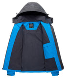 Diamond Candy Men Hooded Waterproof Jacket Lightweight Rain Jacket Outdoor Casual Sportswear Blue