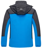 Diamond Candy Men Hooded Waterproof Jacket Lightweight Rain Jacket Outdoor Casual Sportswear Blue