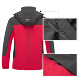 Diamond Candy Men Hooded Waterproof Jacket Lightweight Rain Jacket Outdoor Casual Sportswear Red