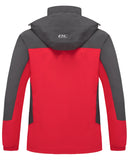 Diamond Candy Men Hooded Waterproof Jacket Lightweight Rain Jacket Outdoor Casual Sportswear Red