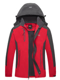 Diamond Candy Men Hooded Waterproof Jacket Lightweight Rain Jacket Outdoor Casual Sportswear Red