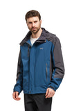 Diamond Candy Men Hooded Waterproof Jacket Lightweight Rain Jacket Outdoor Casual Sportswear Dark Blue