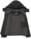Diamond Candy Waterproof Rain Jacket Women Lightweight Outdoor Raincoat Hooded for Hiking Black