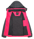 Diamond Candy Womens Rain Jacket Waterproof with Hood Lightweight Hiking Jacket Hot Pink