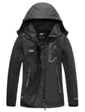 Diamond Candy Womens Rain Jacket Waterproof with Hood Lightweight Hiking Jacket Black