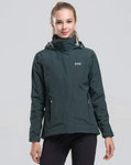 Diamond Candy Womens Winter Ski Jacket, 3-in-1 Warm Waterproof Coat with Windproof Fleece Liner Green