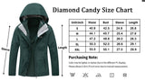 Diamond Candy Womens Winter Ski Jacket, 3-in-1 Warm Waterproof Coat with Windproof Fleece Liner Green