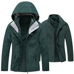 Diamond Candy Womens Winter Ski Jacket, 3-in-1 Warm Waterproof Coat with Windproof Fleece Liner Green