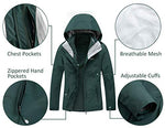 Diamond Candy Womens Winter Ski Jacket, 3-in-1 Warm Waterproof Coat with Windproof Fleece Liner Green