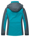 Diamond Candy Womens Rain Jacket Waterproof with Hood Lightweight Hiking Jacket Blue