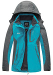 Diamond Candy Womens Rain Jacket Waterproof with Hood Lightweight Hiking Jacket Blue