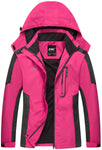 Diamond Candy Waterproof Rain Jacket Women Lightweight Outdoor Raincoat Hooded for Hiking Hot Pink