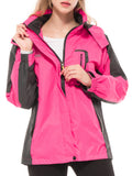 Diamond Candy Waterproof Rain Jacket Women Lightweight Outdoor Raincoat Hooded for Hiking Hot Pink