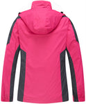 Diamond Candy Waterproof Rain Jacket Women Lightweight Outdoor Raincoat Hooded for Hiking Hot Pink