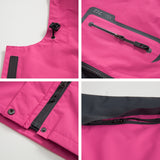 Diamond Candy Waterproof Rain Jacket Women Lightweight Outdoor Raincoat Hooded for Hiking Hot Pink