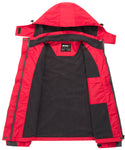 Diamond Candy Waterproof Rain Jacket Women Lightweight Outdoor Raincoat Hooded for Hiking Red