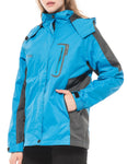 Diamond Candy Waterproof Rain Jacket Women Lightweight Outdoor Raincoat Hooded for Hiking Blue