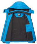 Diamond Candy Waterproof Rain Jacket Women Lightweight Outdoor Raincoat Hooded for Hiking Blue