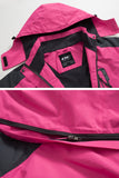 Diamond Candy Waterproof Rain Jacket Women Lightweight Outdoor Raincoat Hooded for Hiking Hot Pink